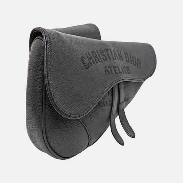 Saddle Medium Calfskin Gray