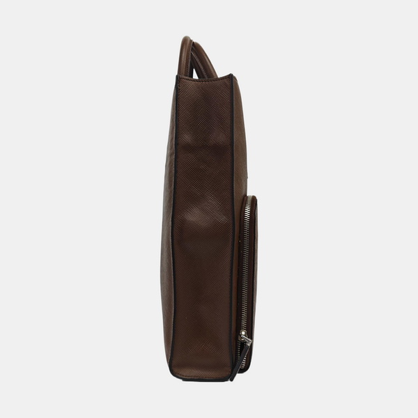 Saffiano Calfskin Tote Bag Brown