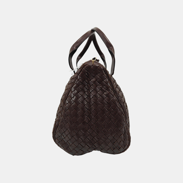 Calfskin Top Handle Bag Brown