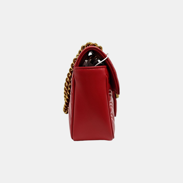 GG Marmont Small Quilted Calfskin Red