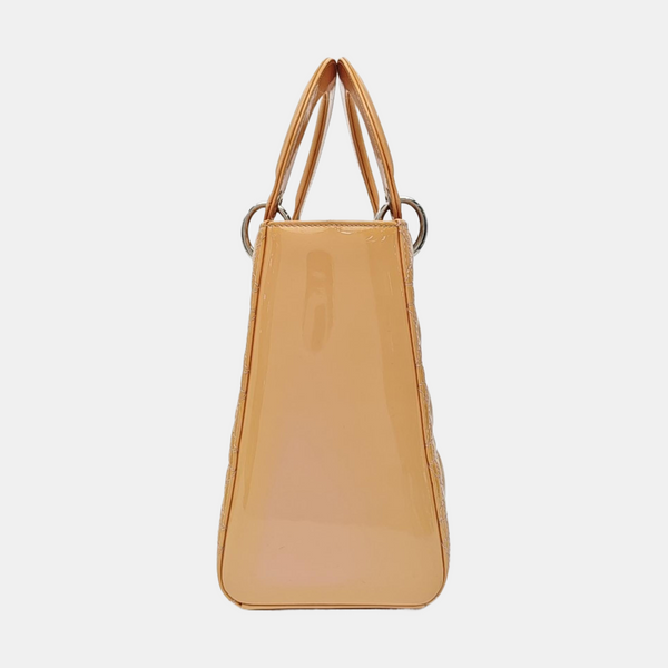 Lady Dior Medium Cannage Patent Leather Yellow