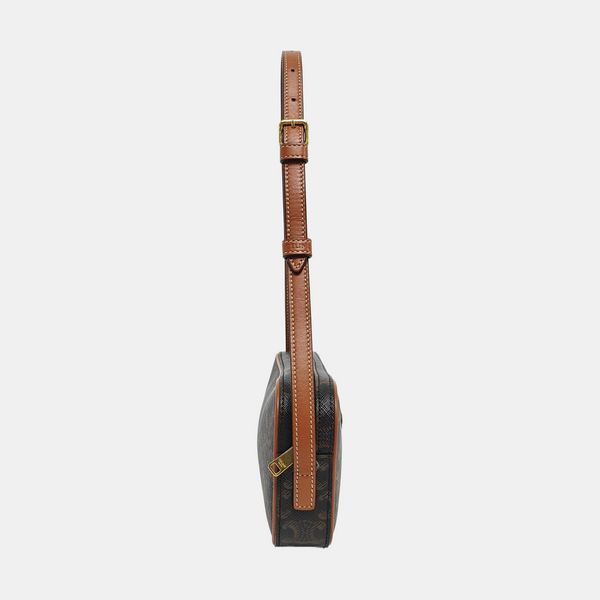 Coated Canvas Shoulder Bag Brown