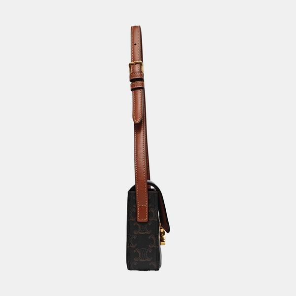TRIOMPHE Small Coated Canvas Brown