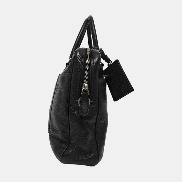 Calfskin Top Handle Bag Black