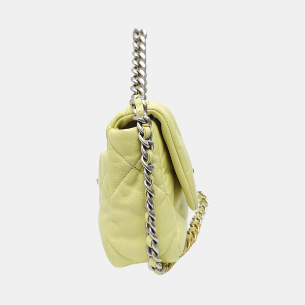 CHANEL 19 Small Quilted Lambskin Yellow