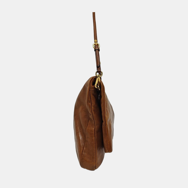 Calfskin Shoulder Bag Brown
