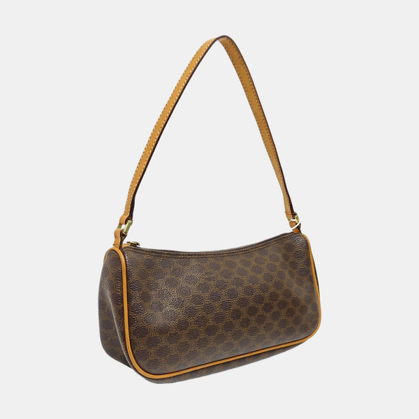 Coated Canvas Top Handle Bag Brown