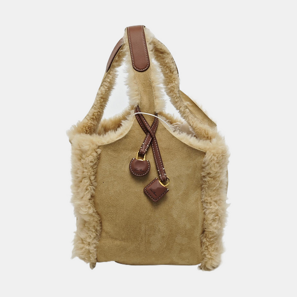 Sheepskin Bucket Bag Brown
