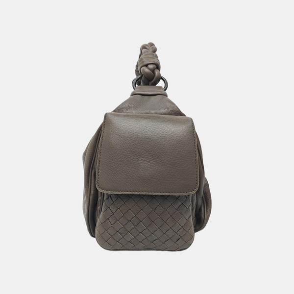 Calfskin Top Handle Bag Brown