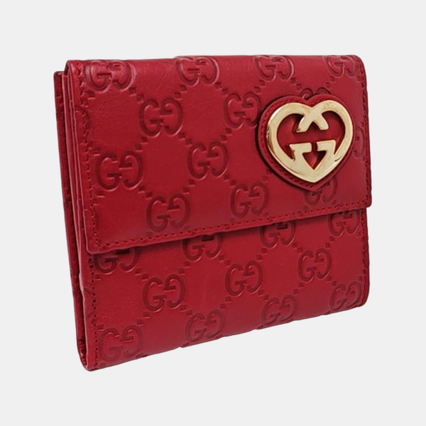 Lovely Monogram Calfskin Red Wallet