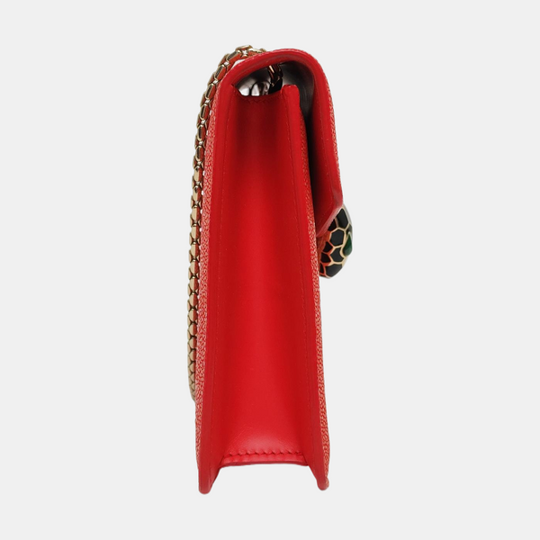SERPENTI FOREVER Small Stingray Leather Red