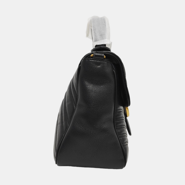 GG Marmont Small Quilted Calfskin Black