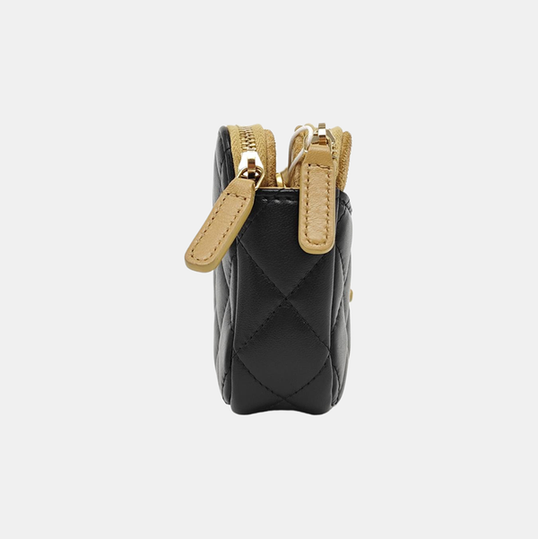 Quilted Lambskin Shoulder Bag Black