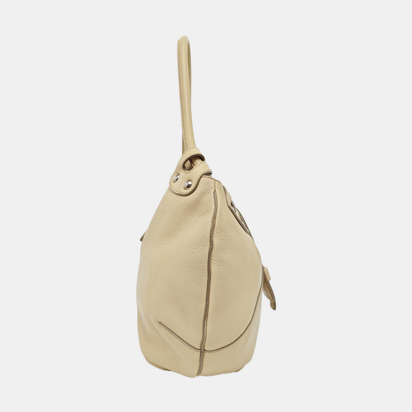 Calfskin Top Handle Bag Beige