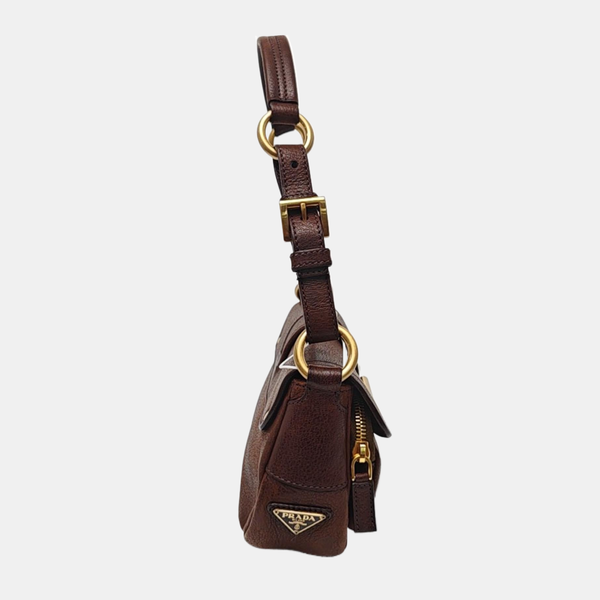 Calfskin Top Handle Bag Brown