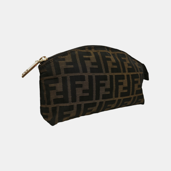 Monogram Fabric Clutch Brown