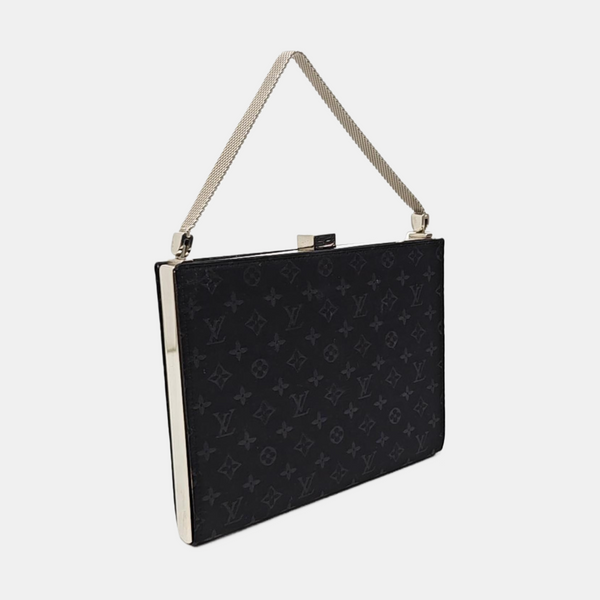 Monogram Fabric Top Handle Bag Black