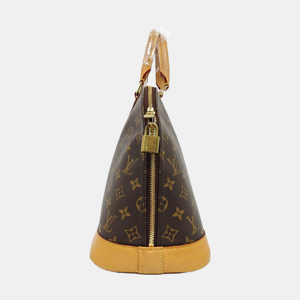 ALMA MM Monogram Coated Canvas Brown