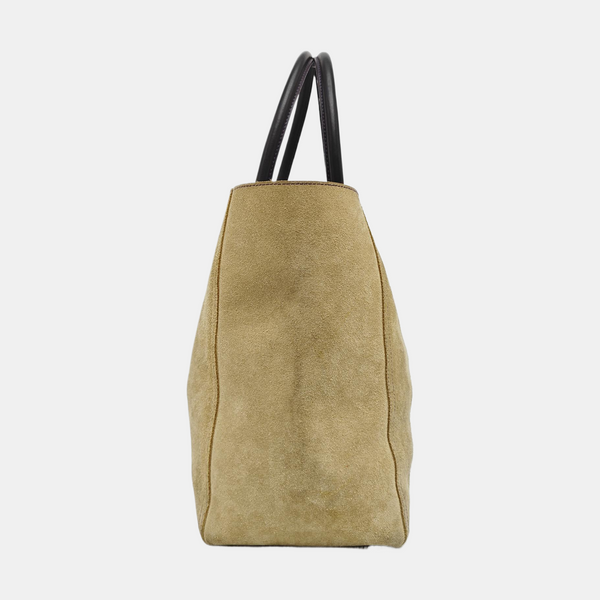 Suede Top Handle Bag Beige