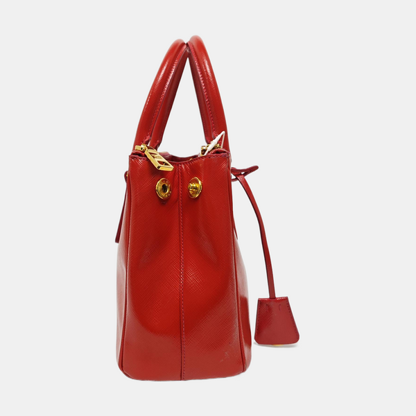 Galleria Small Saffiano Calfskin Red