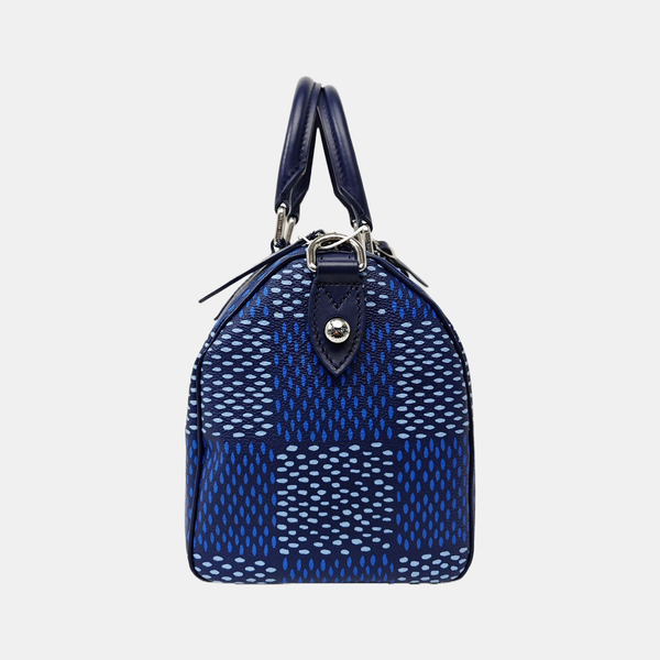 SPEEDY 25 Damier Coated Canvas Blue