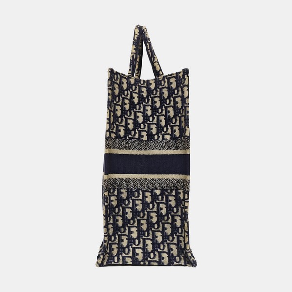 Book Tote Large Oblique Canvas Blue