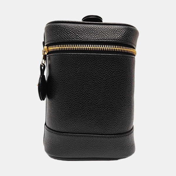 VINTAGE COSMETIC BAGS Grained Calfskin Black
