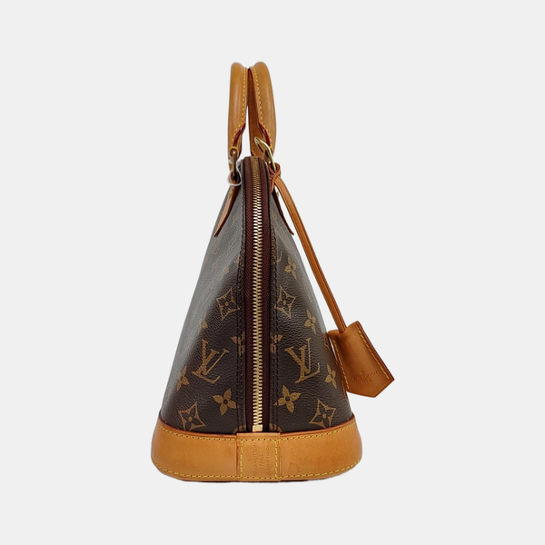 ALMA PM Monogram Coated Canvas Brown
