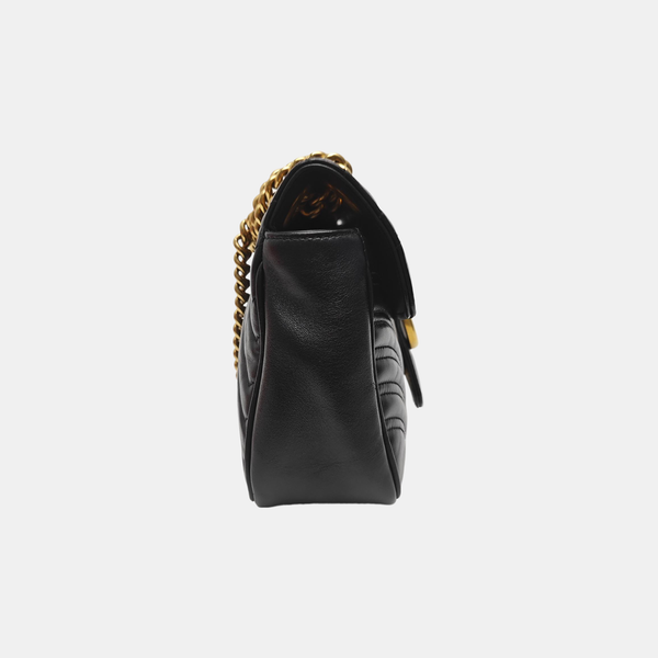 GG Marmont Medium Quilted Calfskin Black