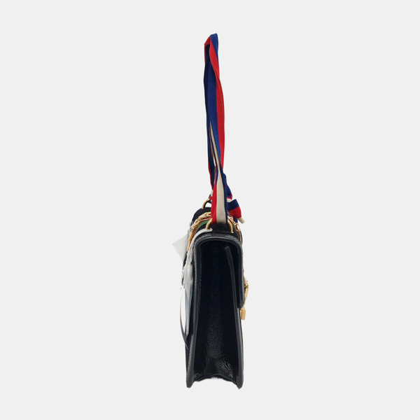 Sylvie Small Monogram Velvet Black