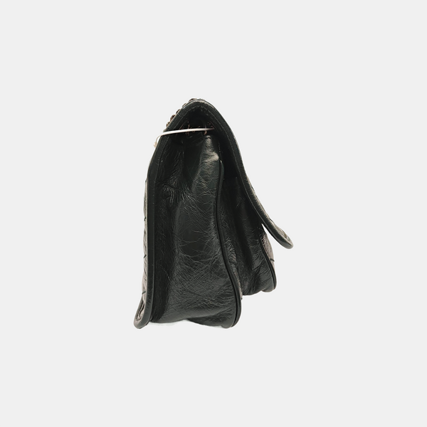 NIKI Small Chevron Calfskin Green