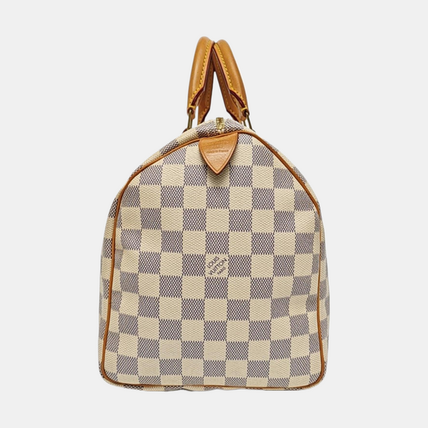 SPEEDY 30 Damier Azur Coated Canvas White