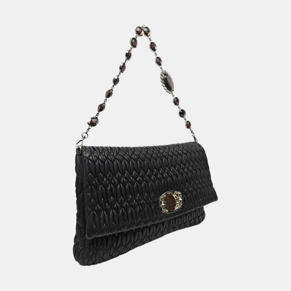 Crystal Quilted Lambskin Black