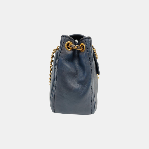Calfskin Shoulder Bag Blue