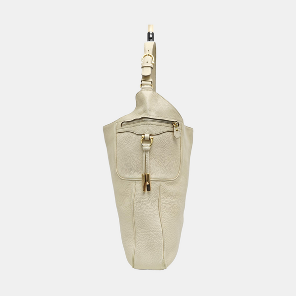 Leather Shoulder Bag White