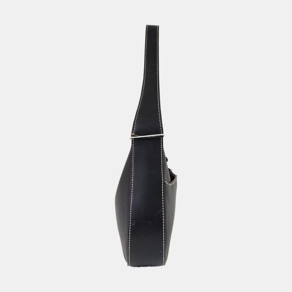 Quilted Calfskin Top Handle Bag Black