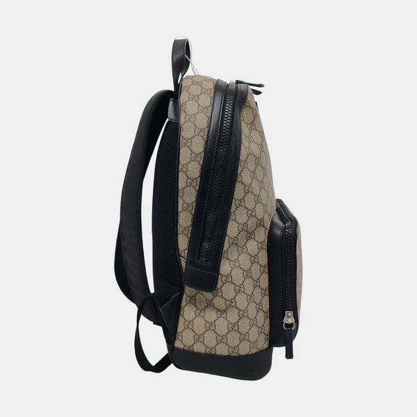 Monogram Coated Canvas Backpack Black