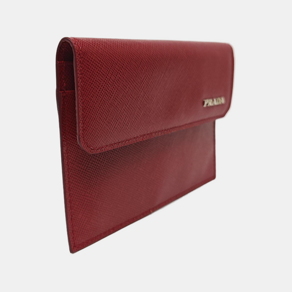 Saffiano Calfskin Card Holder Red