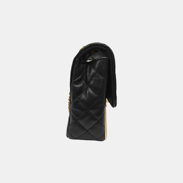 ROCK THE CORNER Medium Quilted Calfskin Black
