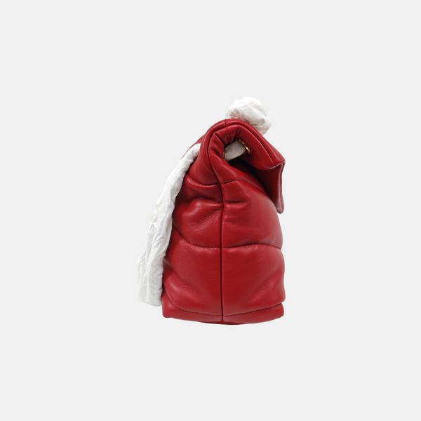 LOULOU Small Quilted Lambskin Red