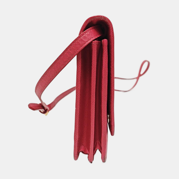 Fold Wallet Saffiano Calfskin Red