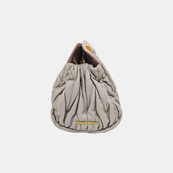 Quilted Lambskin Tote Bag Gray