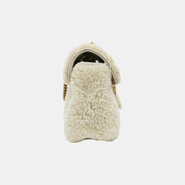 GG Marmont Medium Quilted Sheepskin Beige