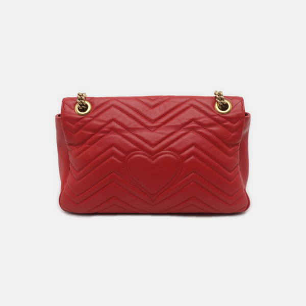 GG Marmont Large Quilted Calfskin Red