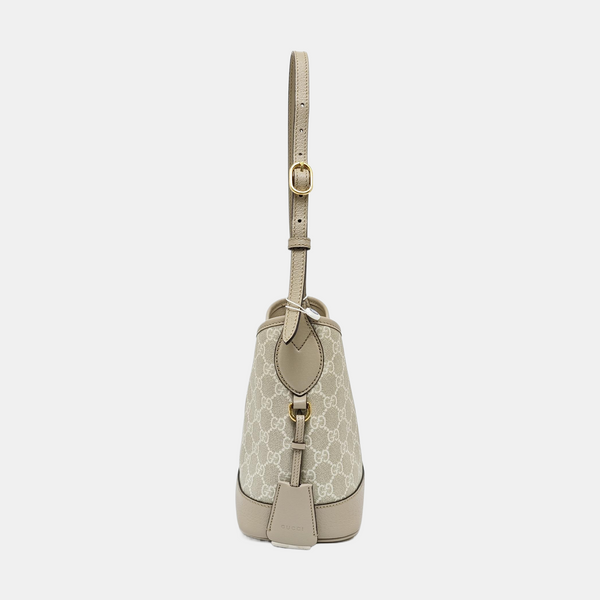 Monogram Coated Canvas Tote Bag Small Beige