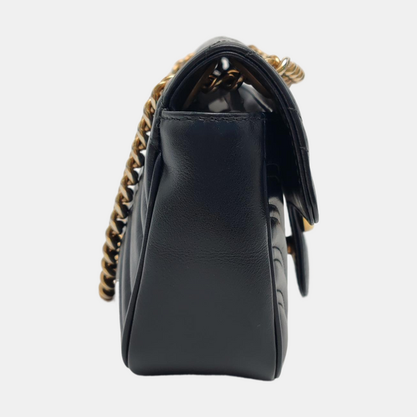 GG Marmont Small Quilted Calfskin Black