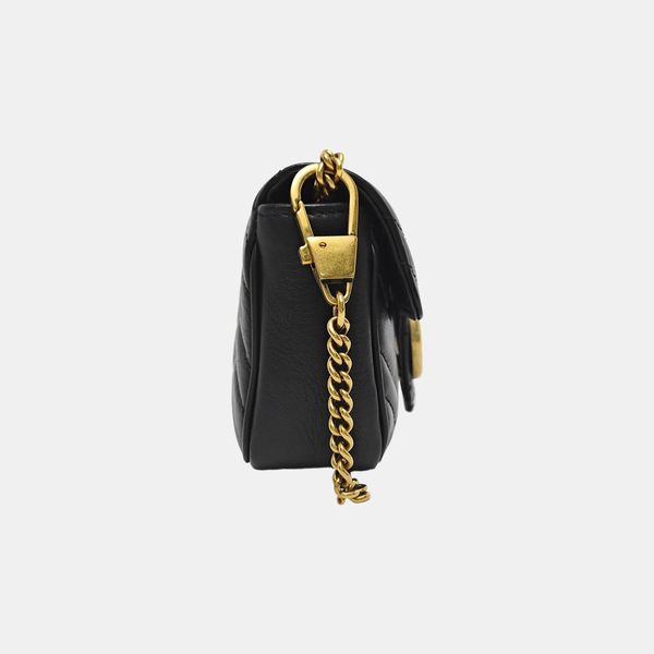 GG Marmont Mini Quilted Calfskin Black