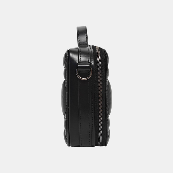Cannage Calfskin Shoulder Bag Black