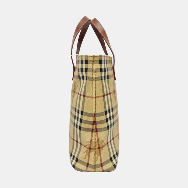 Coated Canvas Tote Bag Beige