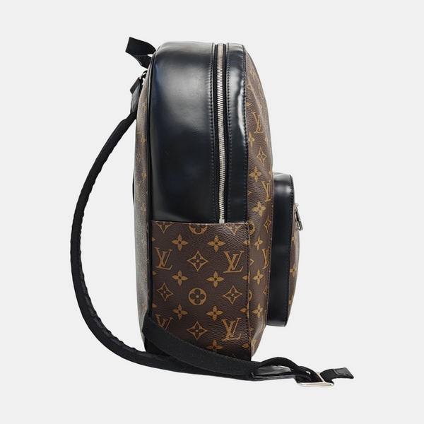 JOSH Monogram Coated Canvas Brown